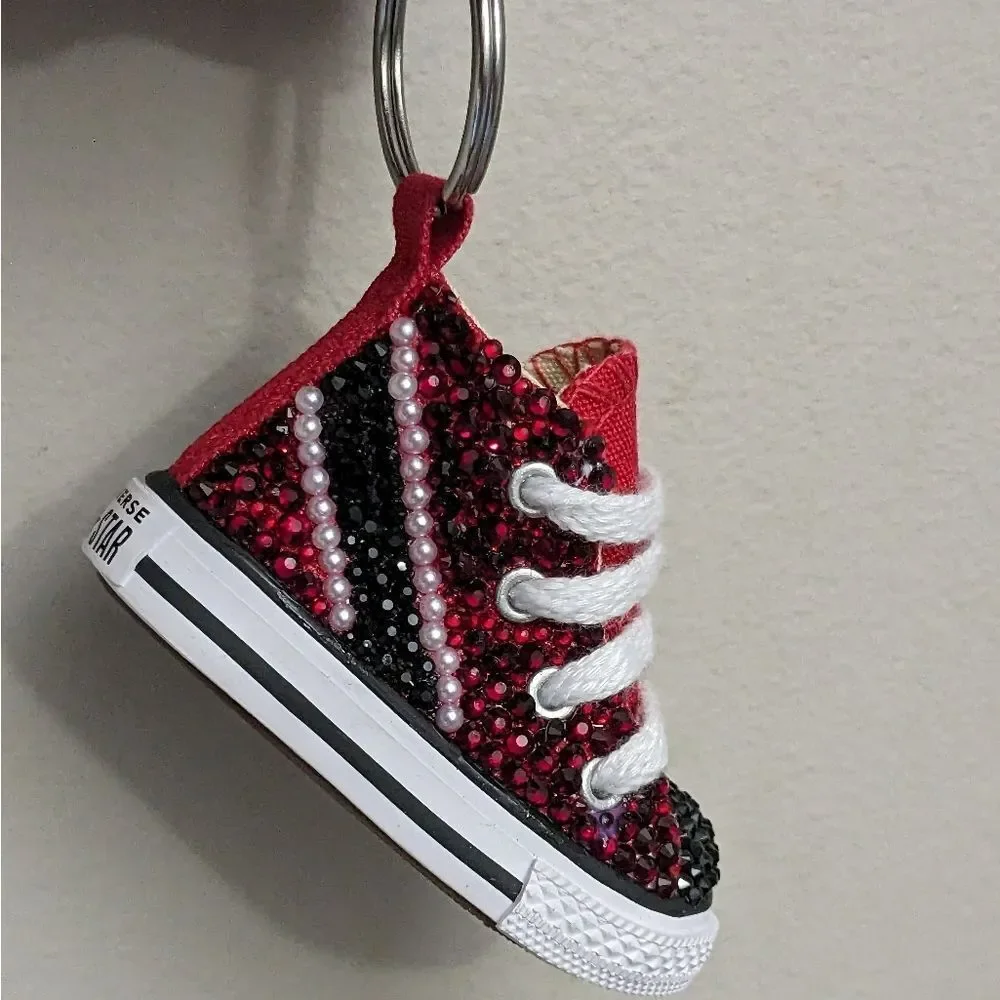 Custom order - toddle Converse Trinidad flag and matching keychain